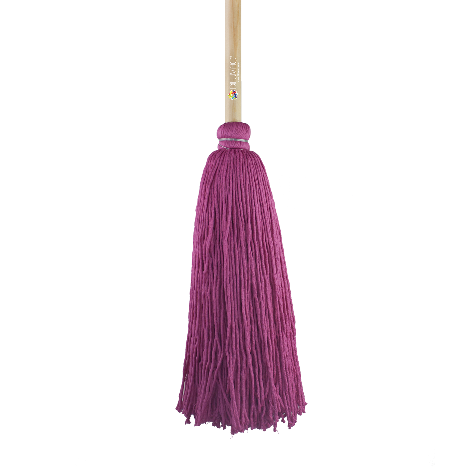 Trapeador Forjado con Bastón de Madera Magenta
