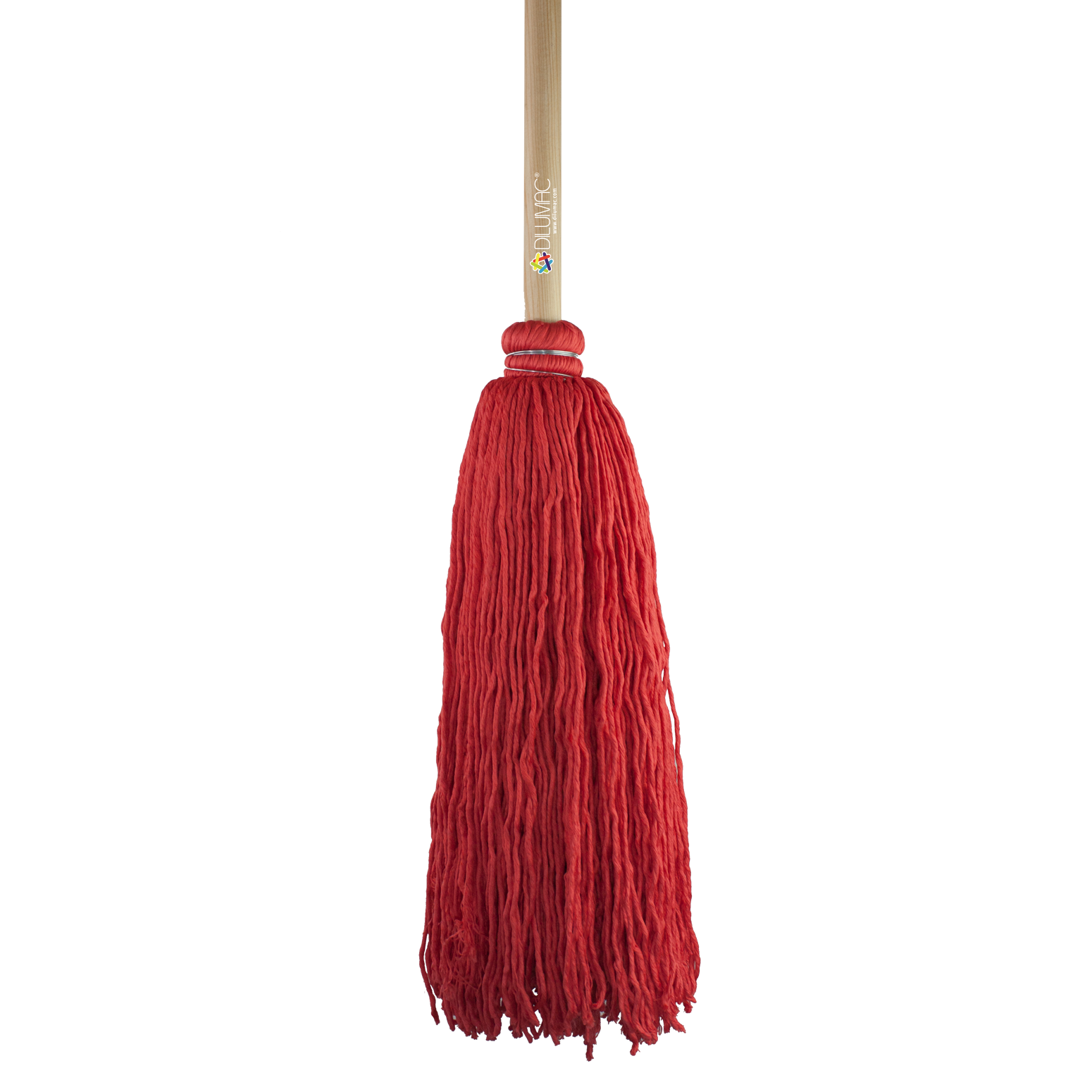 Trapeador Forjado con Bastón de Madera Rojo